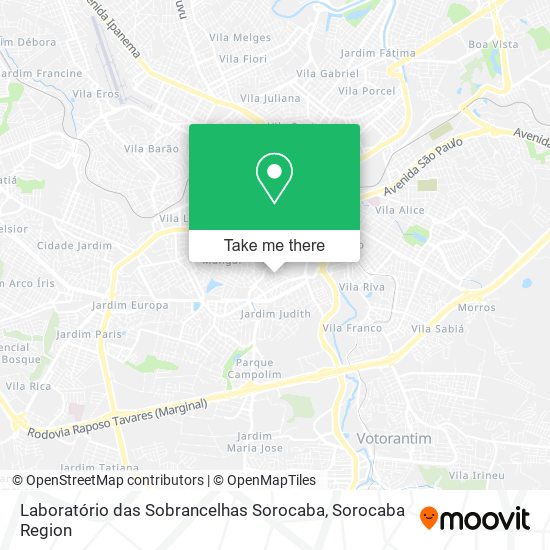 Mapa Laboratório das Sobrancelhas Sorocaba