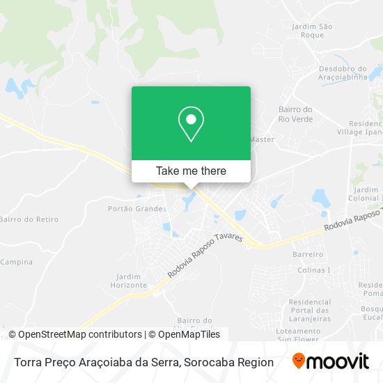 Mapa Torra Preço Araçoiaba da Serra