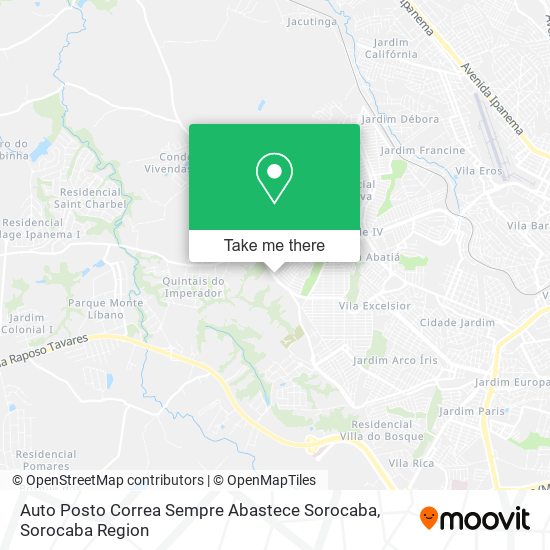 Mapa Auto Posto Correa Sempre Abastece Sorocaba