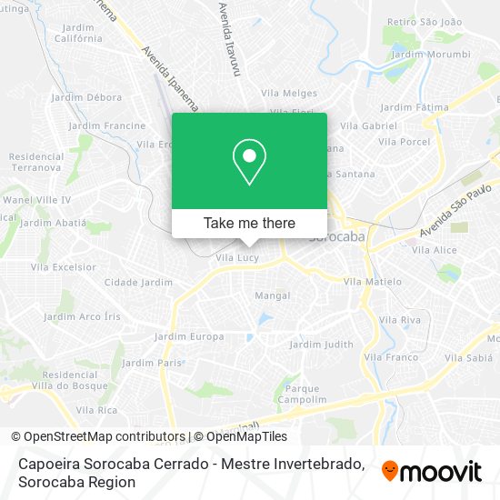 Capoeira Sorocaba Cerrado - Mestre Invertebrado map