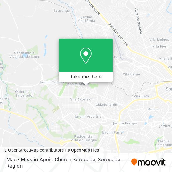 Mac - Missão Apoio Church Sorocaba map