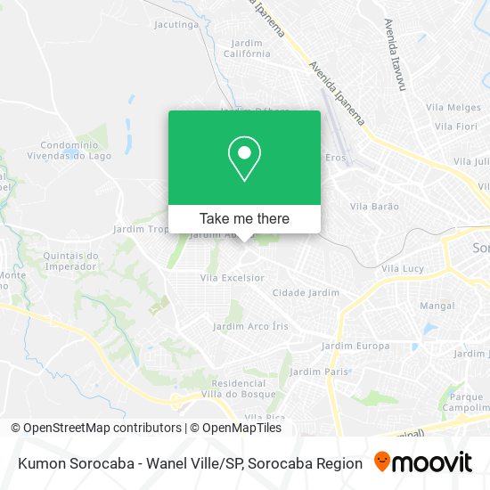 Mapa Kumon Sorocaba - Wanel Ville / SP