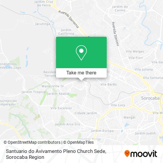 Mapa Santuario do Avivamento Pleno Church Sede
