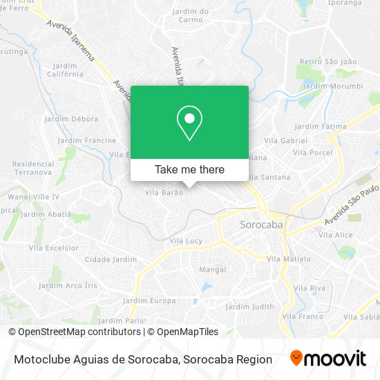 Mapa Motoclube Aguias de Sorocaba