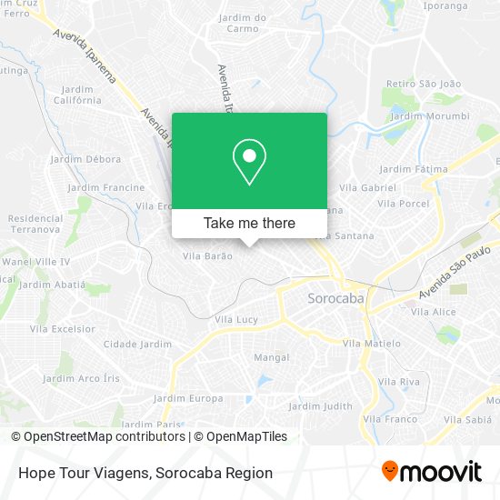 Hope Tour Viagens map