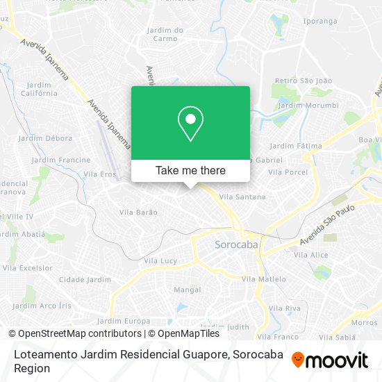 Loteamento Jardim Residencial Guapore map