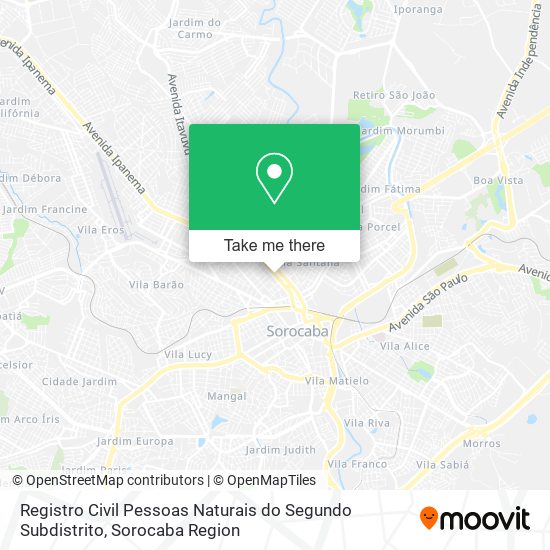 Registro Civil Pessoas Naturais do Segundo Subdistrito map