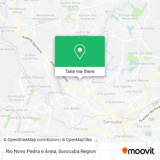 Rio Novo Pedra e Areia map