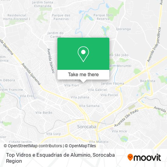 Mapa Top Vidros e Esquadrias de Aluminio