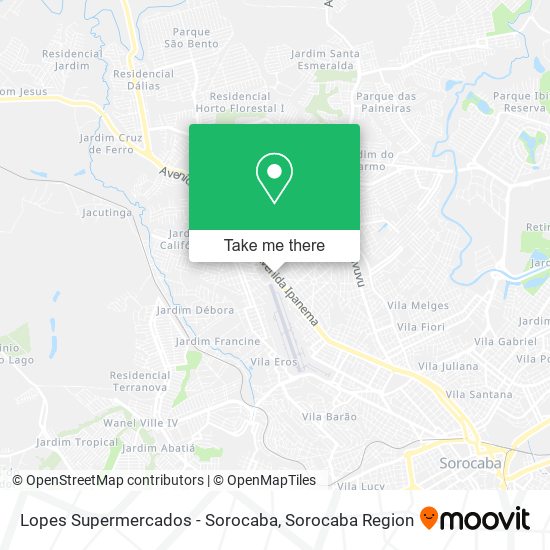 Lopes Supermercados - Sorocaba map