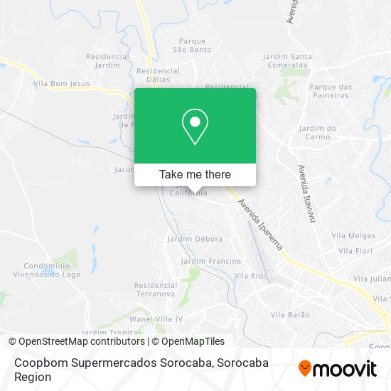 Mapa Coopbom Supermercados Sorocaba