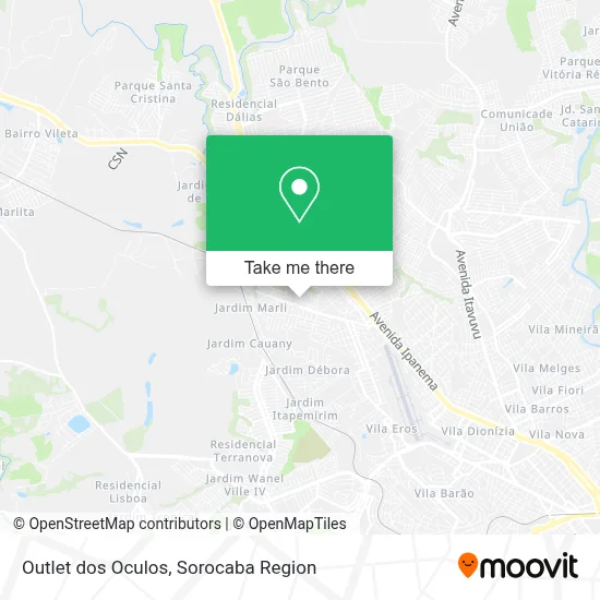 Outlet dos Oculos map