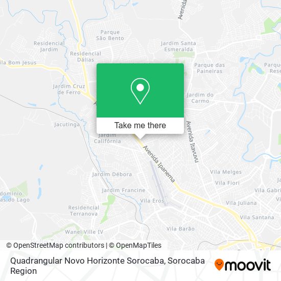 Mapa Quadrangular Novo Horizonte Sorocaba
