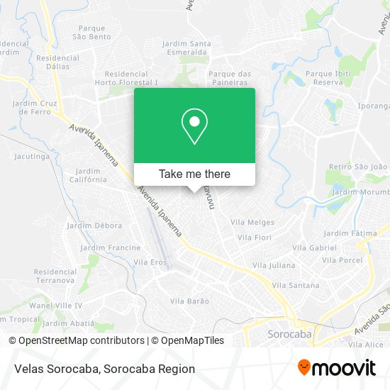 Velas Sorocaba map