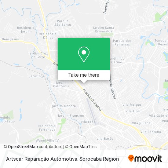 Mapa Artscar Reparação Automotiva