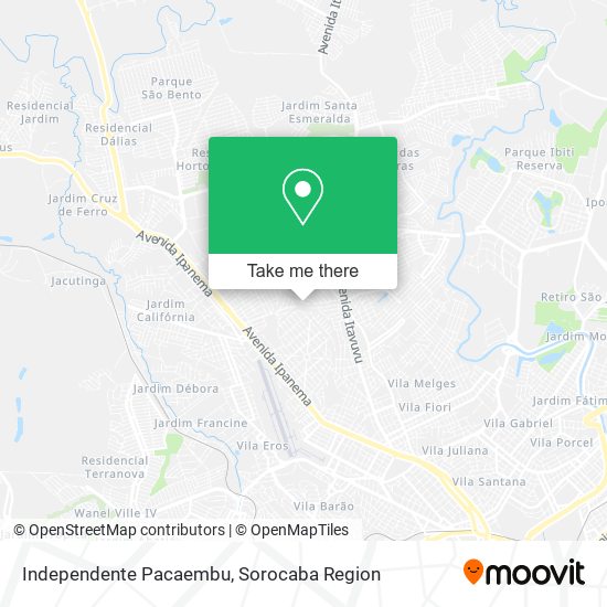 Independente Pacaembu map