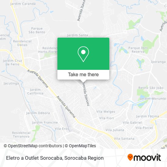 Mapa Eletro a Outlet Sorocaba