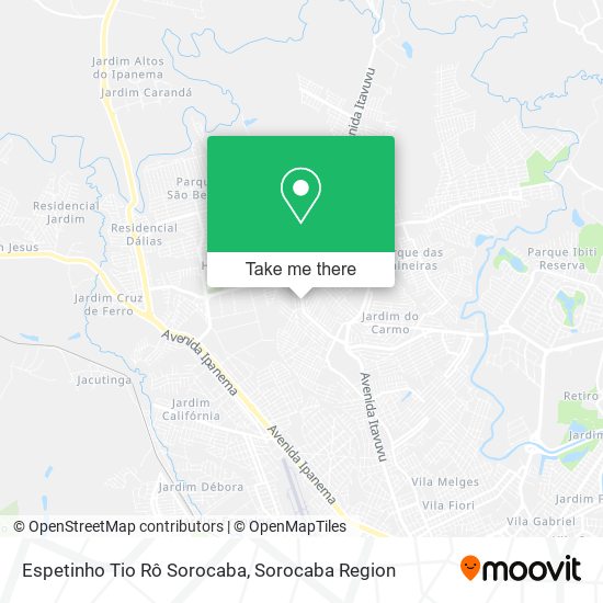 Mapa Espetinho Tio Rô Sorocaba