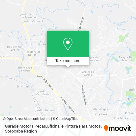 Garage Motors Peças,Oficina, e Pintura Para Motos map
