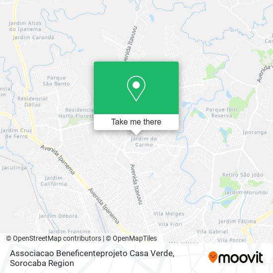 Associacao Beneficenteprojeto Casa Verde map