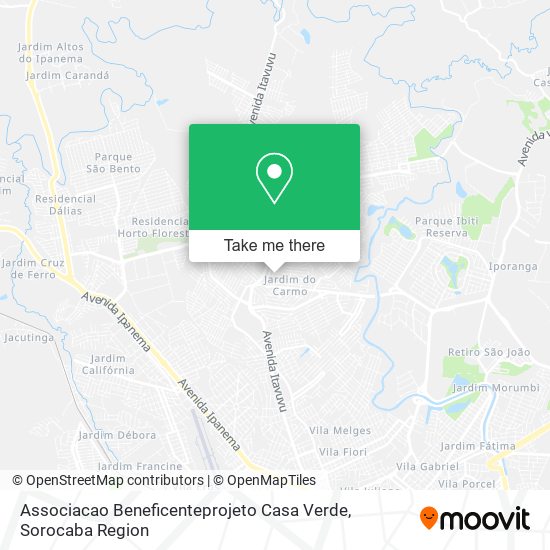 Mapa Associacao Beneficenteprojeto Casa Verde