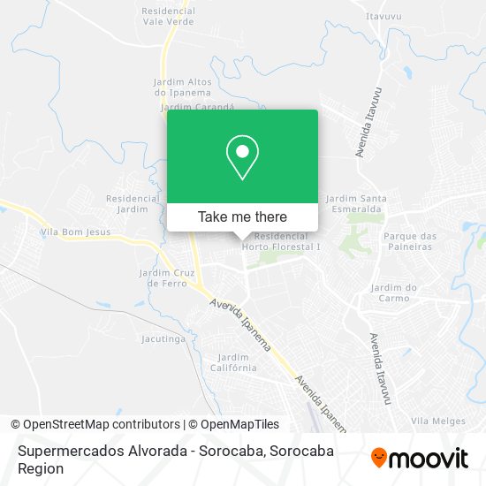 Mapa Supermercados Alvorada - Sorocaba