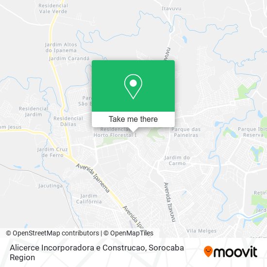 Alicerce Incorporadora e Construcao map