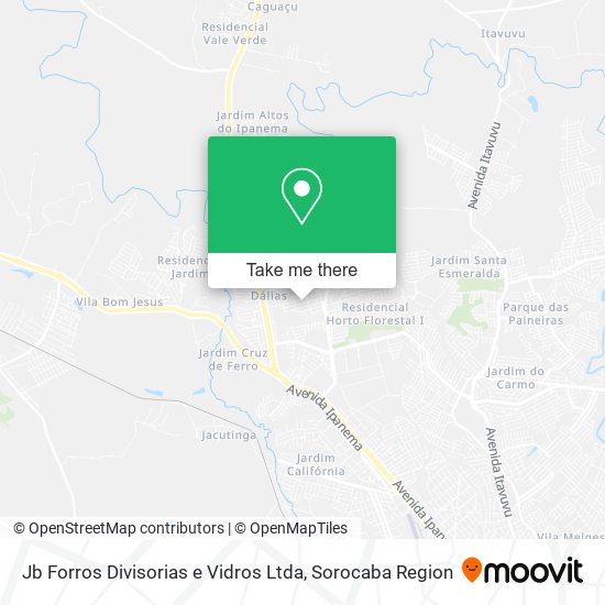 Mapa Jb Forros Divisorias e Vidros Ltda