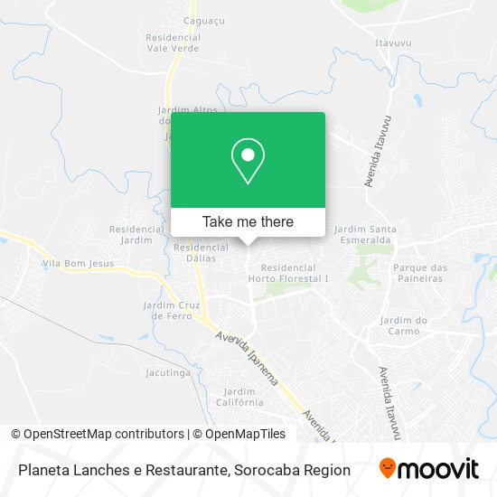 Mapa Planeta Lanches e Restaurante