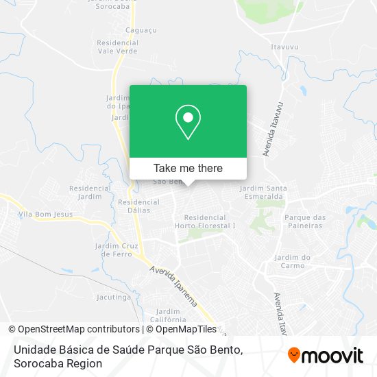 Mapa Unidade Básica de Saúde Parque São Bento