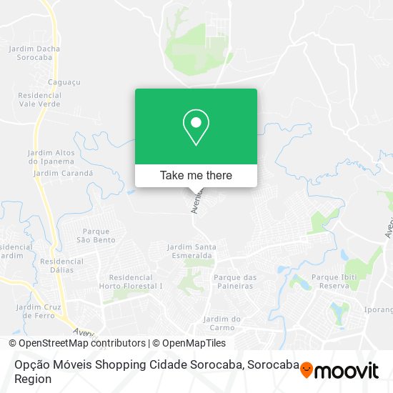 Mapa Opção Móveis Shopping Cidade Sorocaba