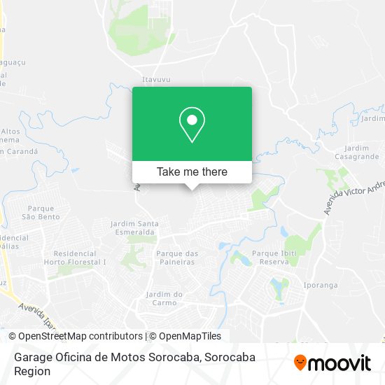 Mapa Garage Oficina de Motos Sorocaba