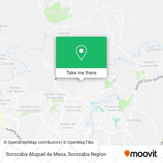 Sorocaba Aluguel de Mesa map