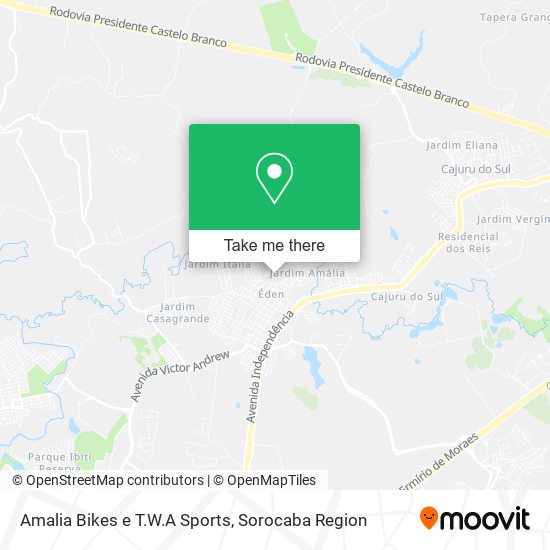 Amalia Bikes e T.W.A Sports map