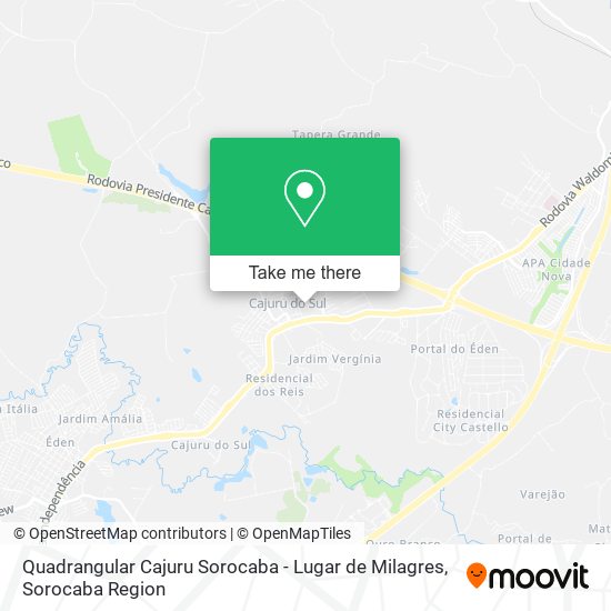 Quadrangular Cajuru Sorocaba - Lugar de Milagres map