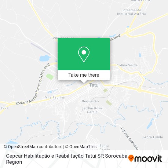 Mapa Cepcar Habilitação e Reabilitação Tatuí SP