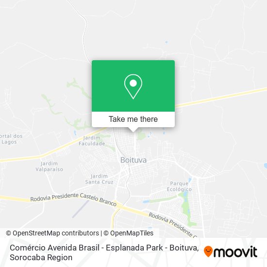 Mapa Comércio Avenida Brasil - Esplanada Park - Boituva