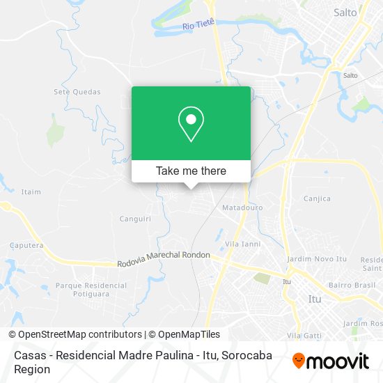 Casas - Residencial Madre Paulina - Itu map