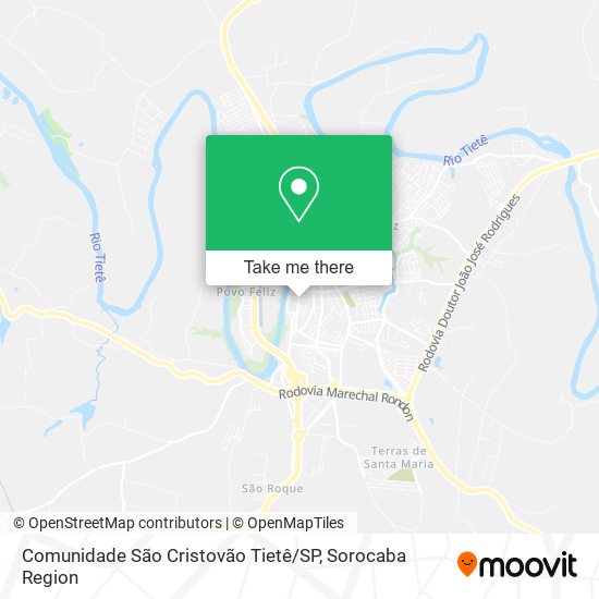 Mapa Comunidade São Cristovão Tietê / SP