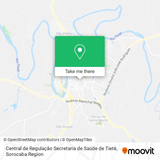 Central de Regulação Secretaria de Saúde de Tietê map