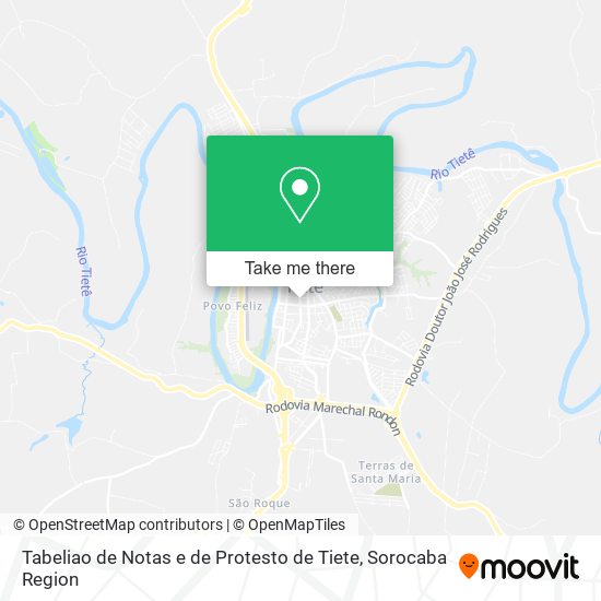 Tabeliao de Notas e de Protesto de Tiete map