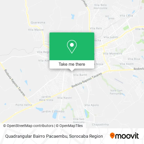 Quadrangular Bairro Pacaembu map