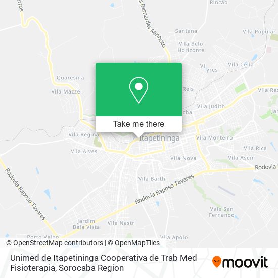Unimed de Itapetininga Cooperativa de Trab Med Fisioterapia map