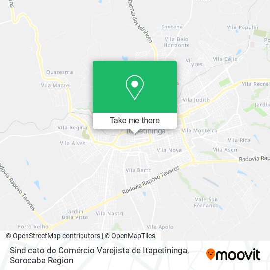Sindicato do Comércio Varejista de Itapetininga map