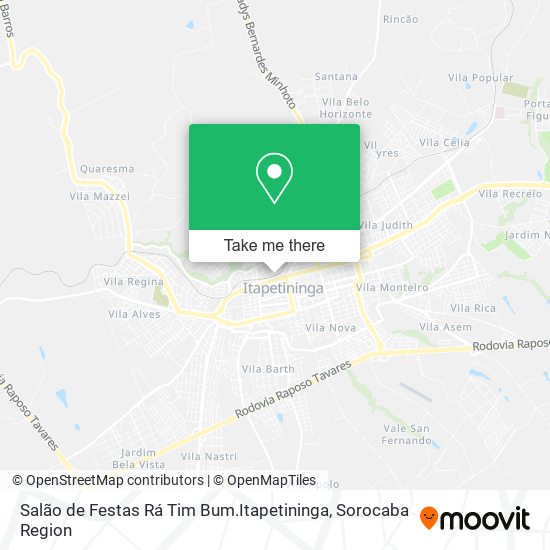 Mapa Salão de Festas Rá Tim Bum.Itapetininga