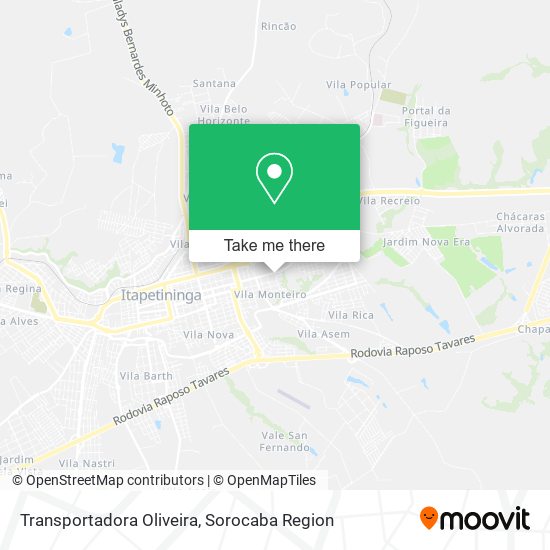 Transportadora Oliveira map