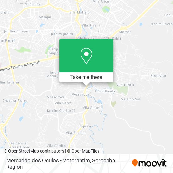 Mapa Mercadão dos Óculos - Votorantim