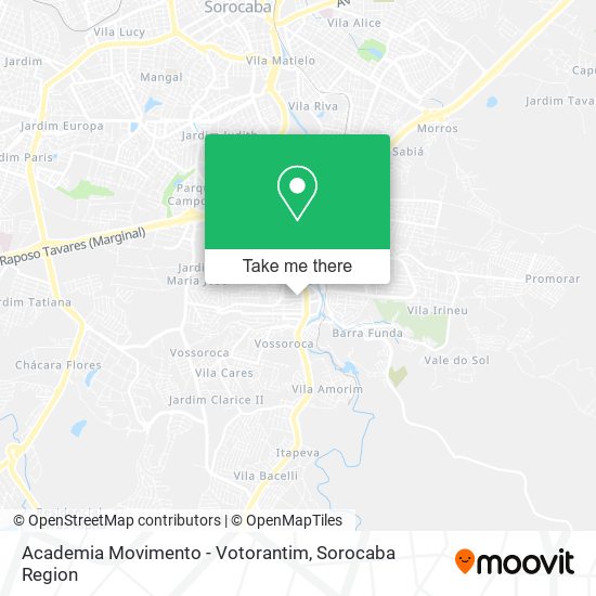 Academia Movimento - Votorantim map