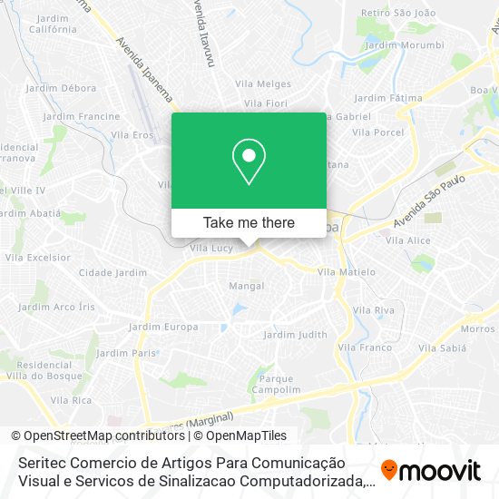 Seritec Comercio de Artigos Para Comunicação Visual e Servicos de Sinalizacao Computadorizada map