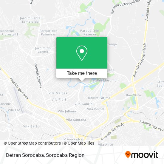 Detran Sorocaba map